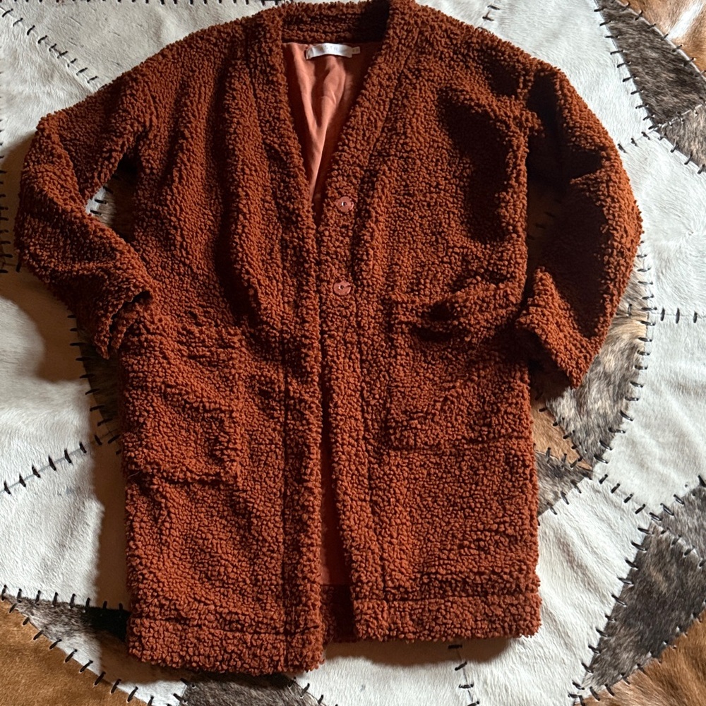 Astr Rich Brown Sherpa Jacket